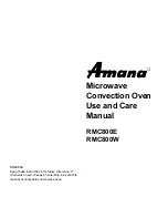 Preview for 1 page of Amana RMC800E Use And Care Manual