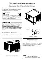 Предварительный просмотр 12 страницы Amana Room Air Conditioner & Heat Pump Use And Care Manual