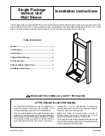 Amana Single Package Vertical Unit Wall Sleeve Installation Instructions preview