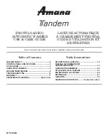 Preview for 1 page of Amana TANDEM Use & Care Manual