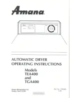 Предварительный просмотр 1 страницы Amana TEA400 Operating Instructions Manual