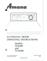 Предварительный просмотр 1 страницы Amana TEA600 Operating Instructions Manual