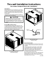 Предварительный просмотр 1 страницы Amana Thru-wall Installation Instructions