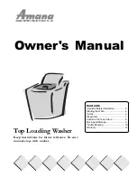 Amana Top-Loading Washer Owner'S Manual предпросмотр