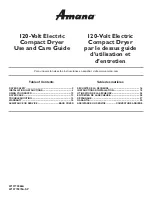 Preview for 1 page of Amana W10773366A Use And Care Manual