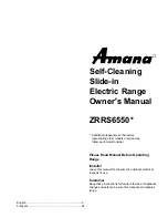 Preview for 1 page of Amana ZRRS6550 Owner'S Manual