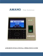 Предварительный просмотр 1 страницы Amano AFR-100 Installation & Operation Manual