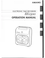 Amano BX-1500 Operation Manual предпросмотр