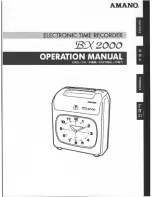 Amano BX 2000 Operation Manual предпросмотр