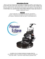 Preview for 3 page of Amano Pioneer Eclipse 300BU Operator'S Manual