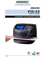 Amano PIX-25 Installation And Operation Manual preview