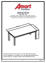 Предварительный просмотр 1 страницы Amart Furniture CABOS DINING TABLE 2000 Assembly Instruction Manual