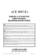 Предварительный просмотр 10 страницы Ambassade CE 1051 E General Manual