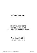 Ambassade CME 410 M General Manual preview