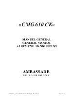 Предварительный просмотр 1 страницы Ambassade CMG 610 CK User Manual