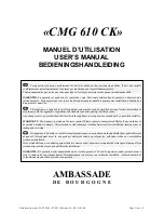 Предварительный просмотр 11 страницы Ambassade CMG 610 CK User Manual