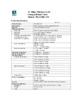 Preview for 1 page of AmbiCom WL1100C-CF Product Specifications