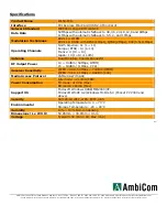 Preview for 2 page of AmbiCom WL54-PCIe Specifications