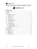 Ambient Weather ADVENTURER WR-112 User Manual preview