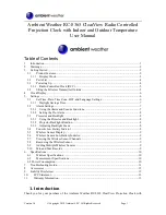 Ambient Weather RC-8365 User Manual preview