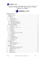 Preview for 1 page of Ambient Weather WS-5300 User Manual