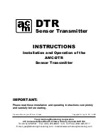 Предварительный просмотр 1 страницы AMC AMC-DTR Installation And Operation Instructions Manual