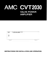 Предварительный просмотр 1 страницы AMC CVT2030 Instructions For Installation And Operation Manual