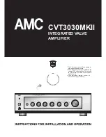 AMC CVT3030MKII Instructions For Installation And Operation Manual preview