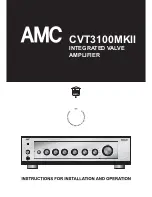 Preview for 1 page of AMC CVT3100MKII Instructions For Installation And Operation Manual