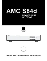 AMC S84d Instructions For Installation And Operation Manual preview