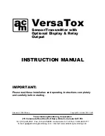 Preview for 1 page of AMC VersaTox Instruction Manual