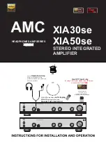 Preview for 1 page of AMC XIA30se Instructions For Installation And Operation Manual