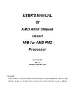 AMD A85X Chipset User Manual preview