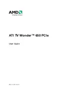 AMD ATI TV Wonder 650 PCIe User Manual preview