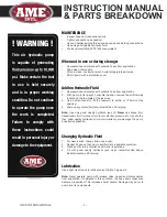 Preview for 3 page of AME 15925 Instruction Manual & Parts Breakdown