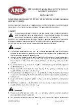 AME Intl. 13155 Operating Manual preview