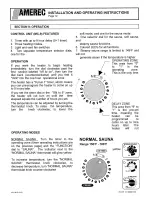 Предварительный просмотр 12 страницы Amerec Steamy 6.0A Installation And Operating Instructions Manual