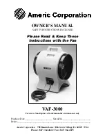 Americ Corporation VAF-3000 Owner'S Manual preview