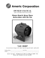 Предварительный просмотр 1 страницы Americ Corporation VAF-3000P Owner'S Manual