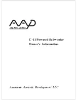 Preview for 1 page of American Acoustic Development C -11 Owner'S Information