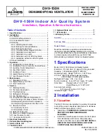 Предварительный просмотр 1 страницы American Aldes DHV-150H Installation, Operation & Service Instructions