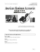 American Aluminum Accessories R.E.S.C.U.E Manual preview