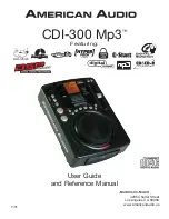 Preview for 1 page of American Audio CDI-300 MP3 User Manual And Reference Manual