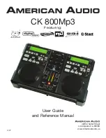 Предварительный просмотр 1 страницы American Audio CK 800Mp3 User Manual