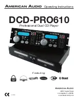 Preview for 1 page of American Audio DCD-PRO610 MKII (Spanish) Instrucciones De Operación