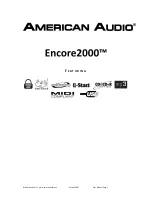 Preview for 1 page of American Audio encore2000 User Manual