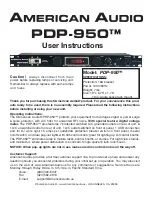 American Audio PDP-950 User Instructions preview