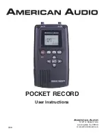 American Audio Portable Audio Recorder User Instructions предпросмотр