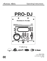 Preview for 1 page of American Audio PRO-DJ Operating Instructions Manual