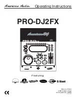 American Audio PRO-DJ2FX Operating Instructions Manual preview